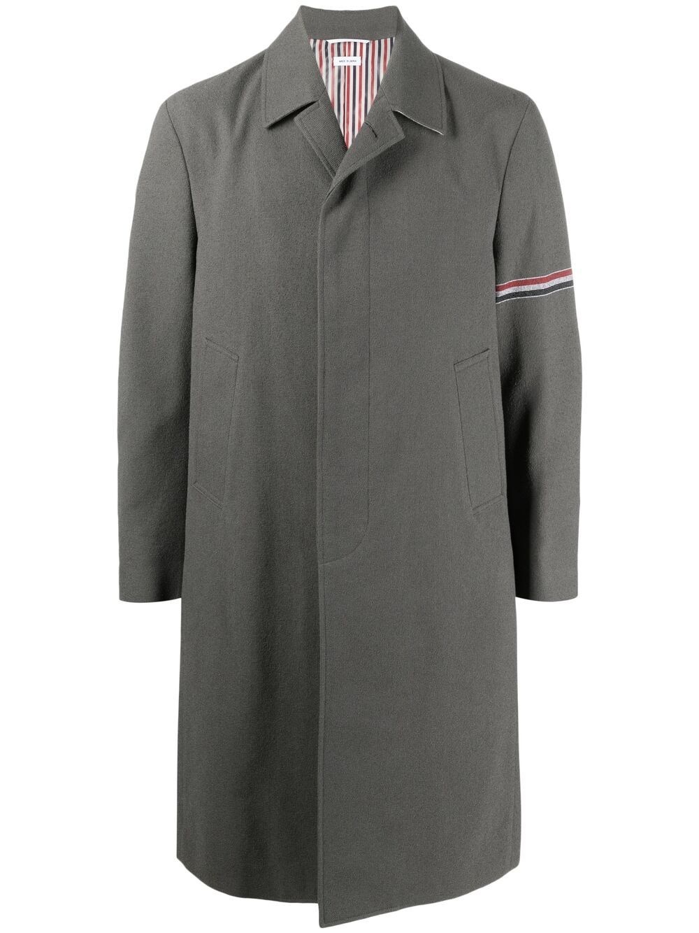 RWB stripe single-breasted coat - 1