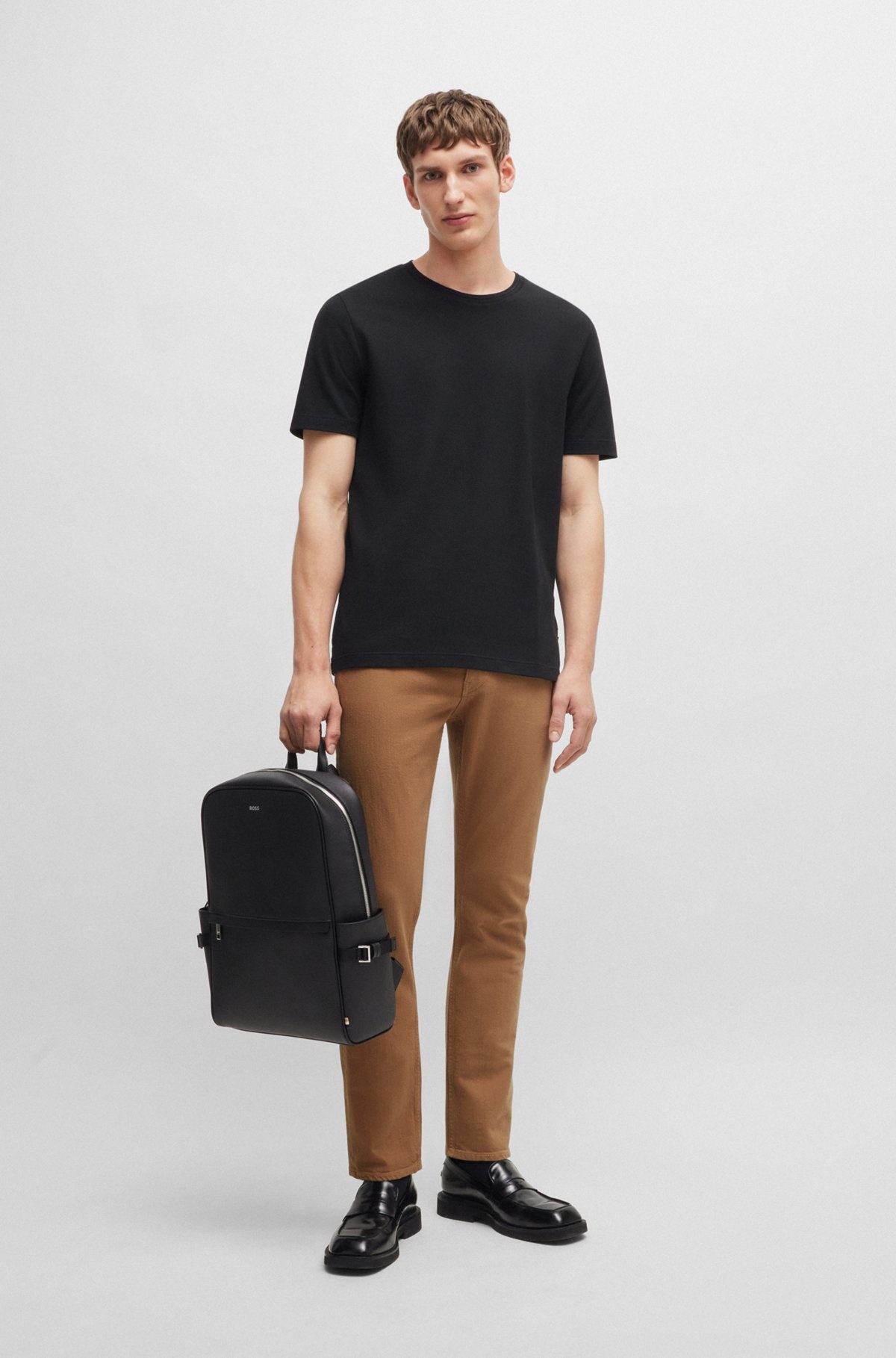 SLIM-FIT JEANS IN BLACK MECHANICAL-STRETCH DENIM - 3