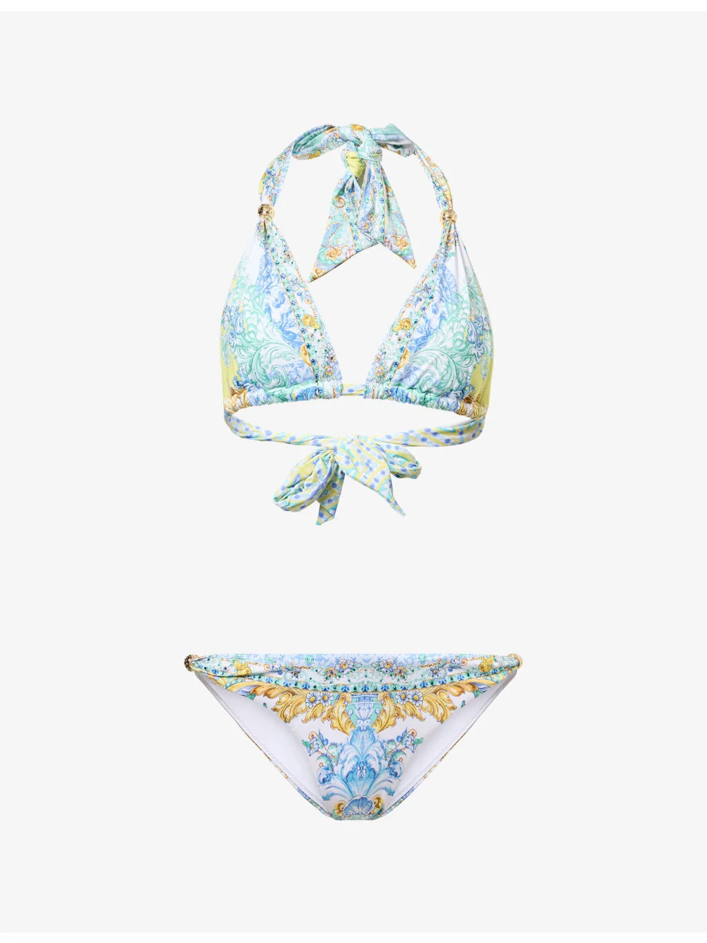 Floral Triangle-Cup Bikini Set - 1
