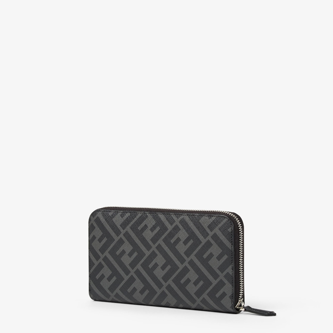 Wallet with zip. Organized into three gusseted compartments with eight card slots and a zip pocket.  - 2