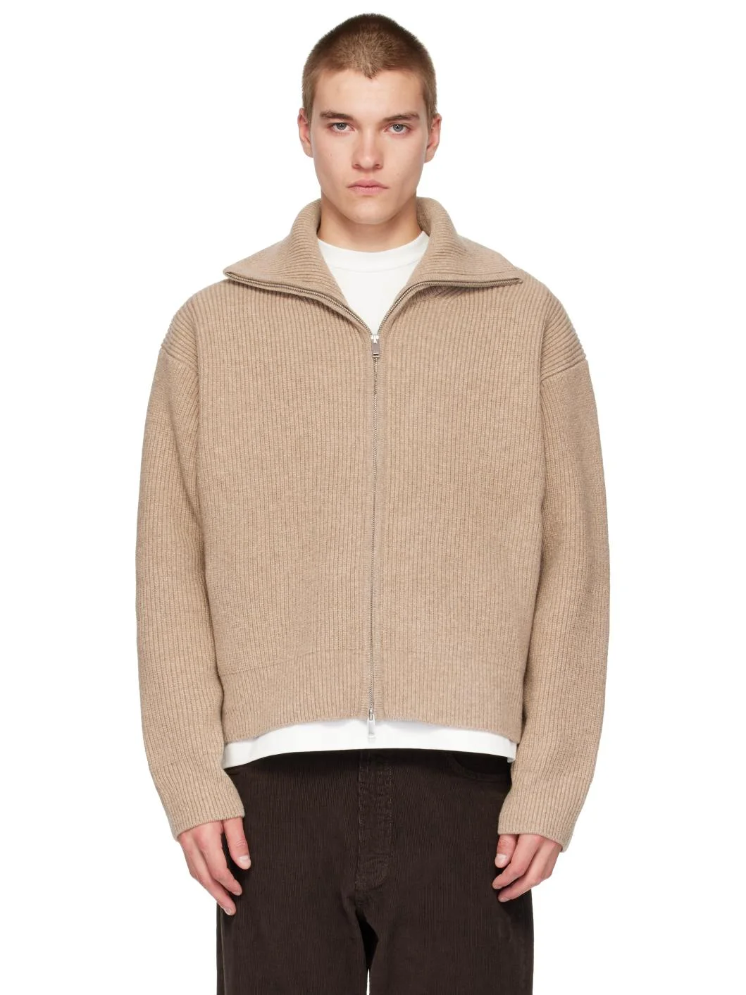 Beige Sandos Knit Jacket - 1