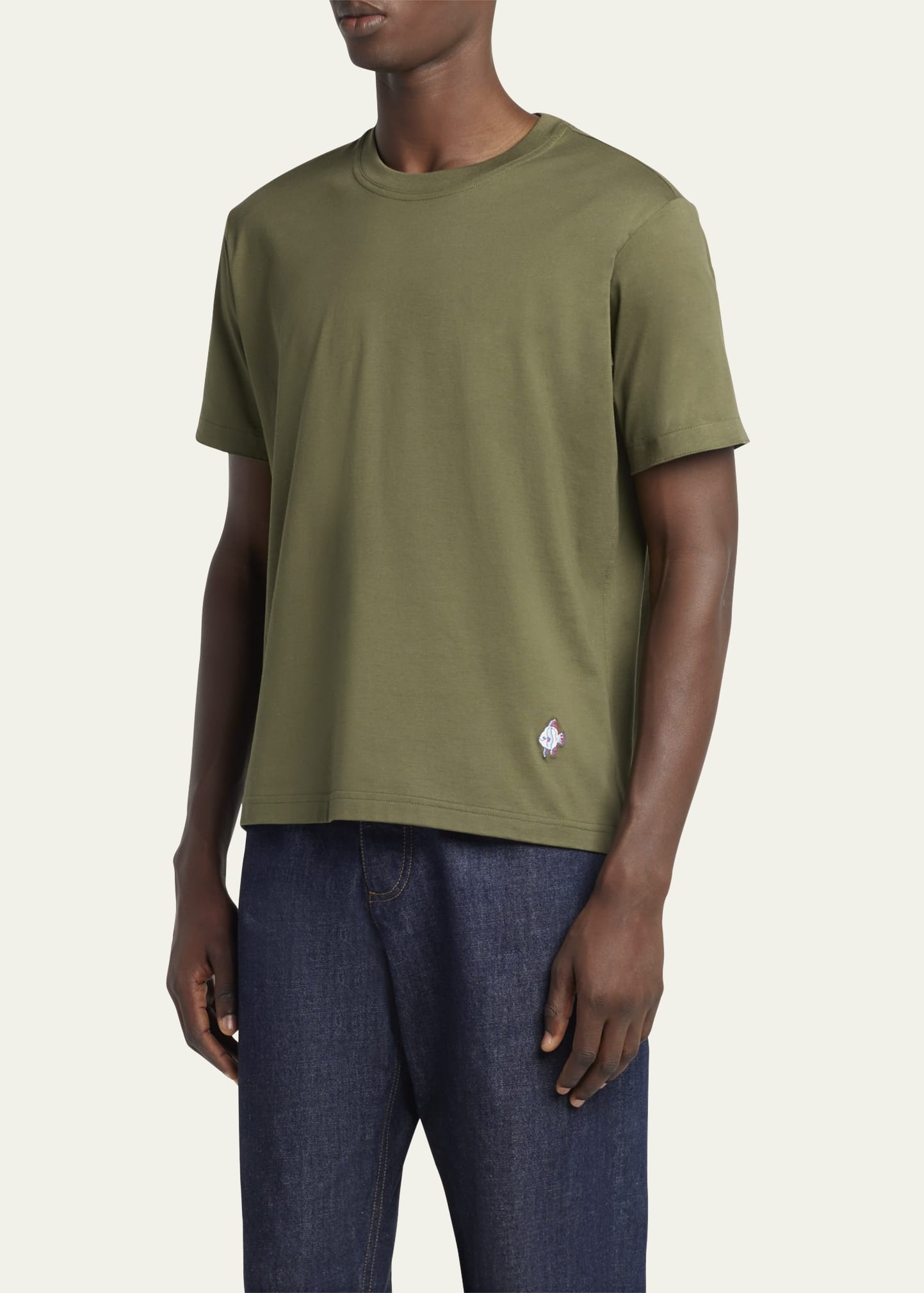 Men's Jersey Fish Embroidered T-Shirt - 4