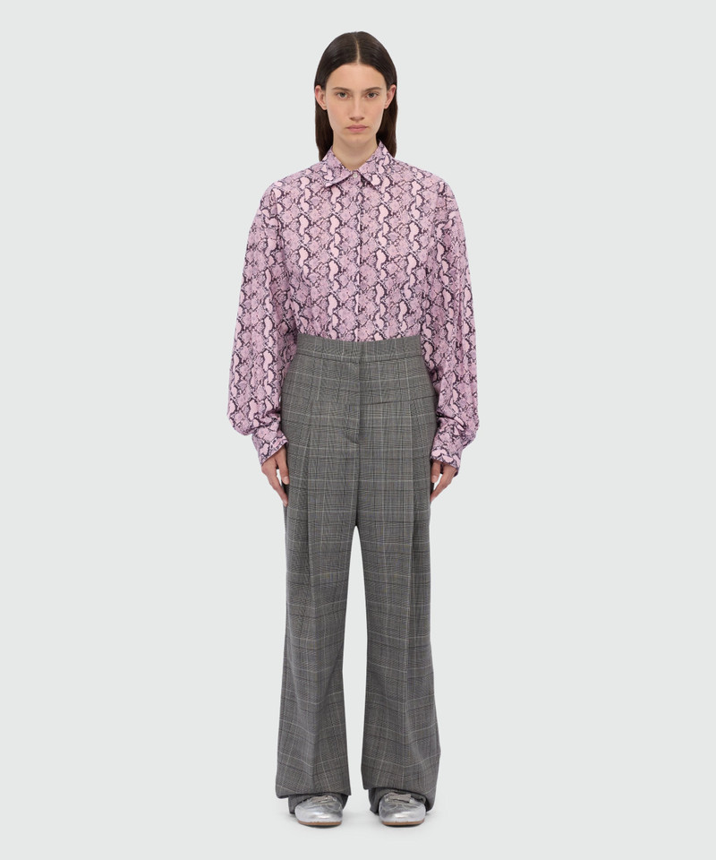 MSGM Wide-leg Prince of Wales wool trousers. outlook