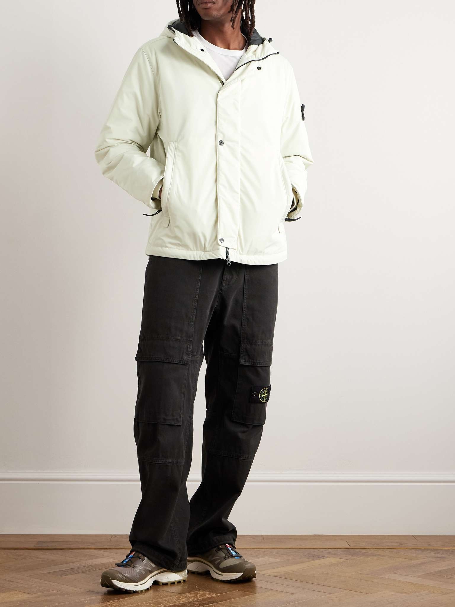 Logo-Appliquéd Padded Micro Twill Hooded Jacket - 2