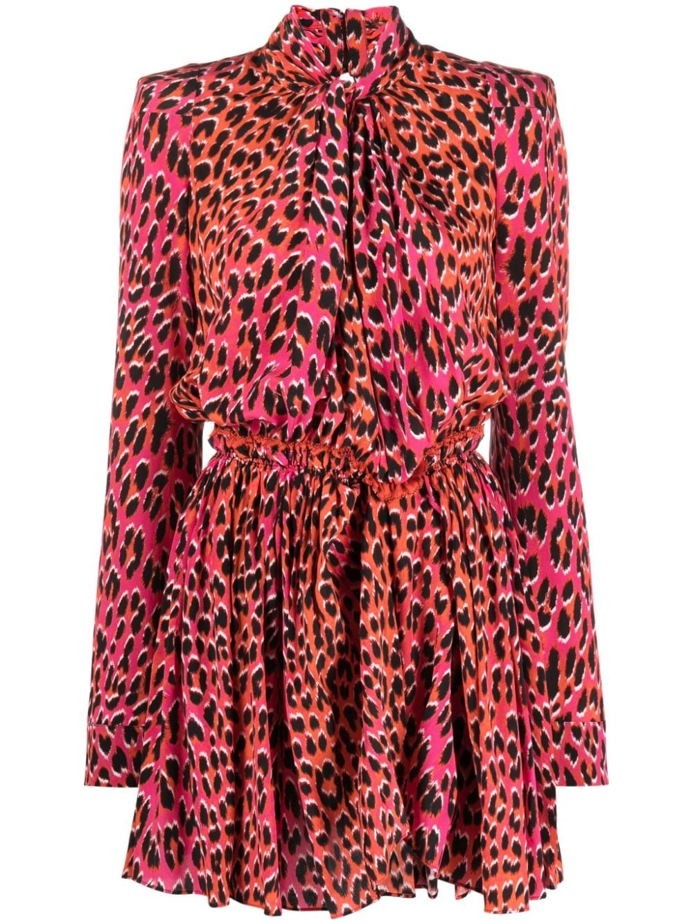 animal-print silk minidress - 1