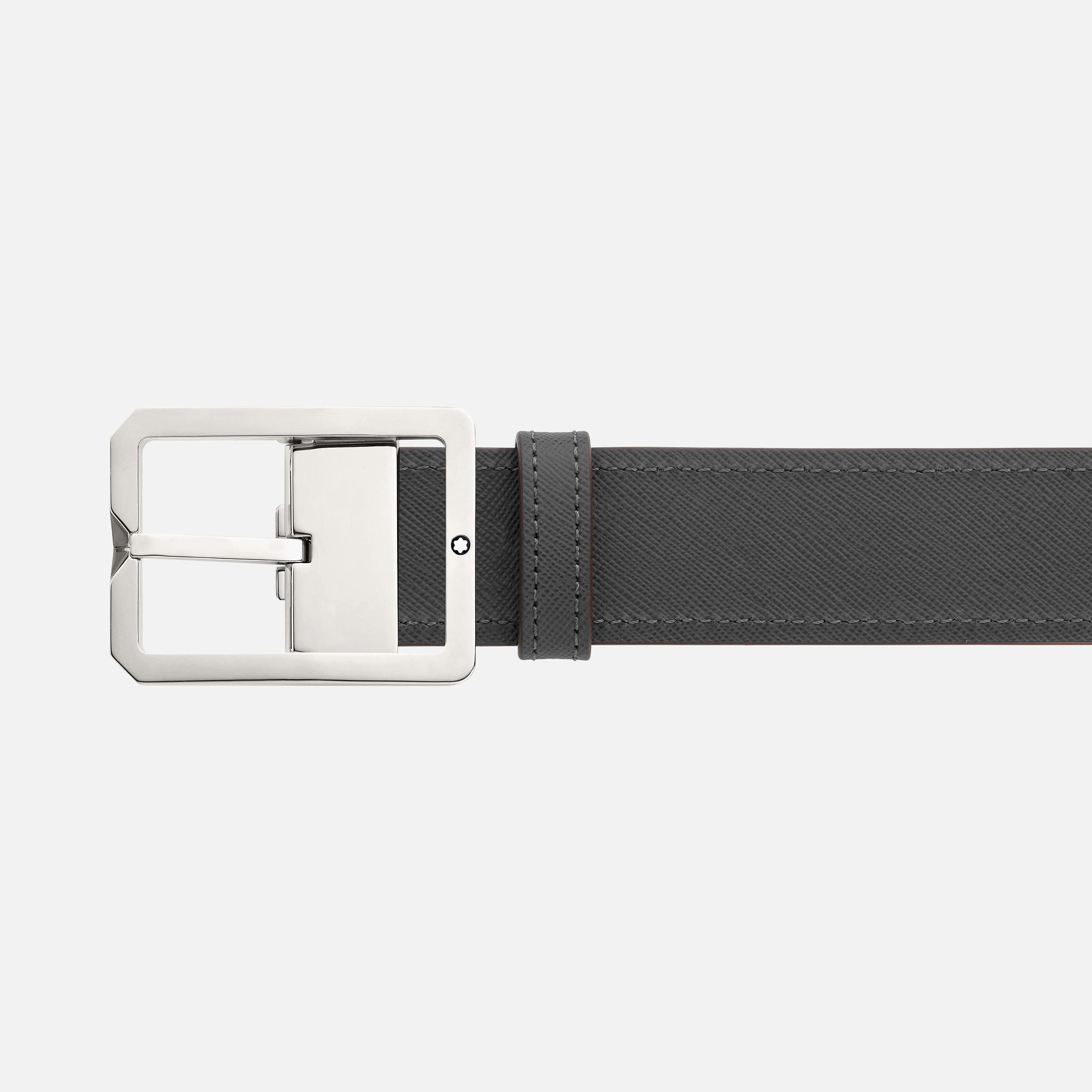 Tan/Gray 35 mm reversible leather belt - 3
