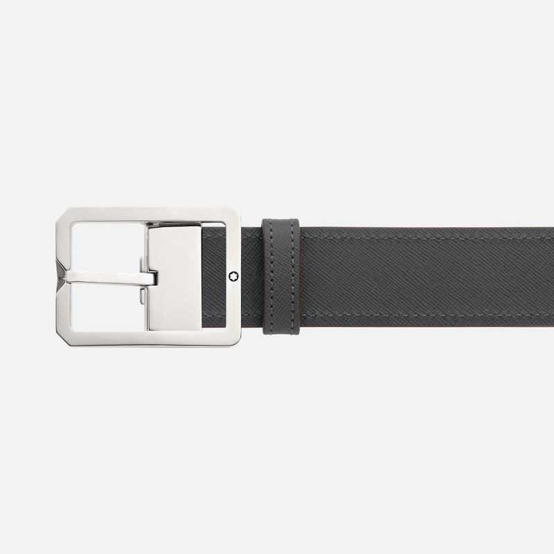 Tan/Gray 35 mm reversible leather belt 3