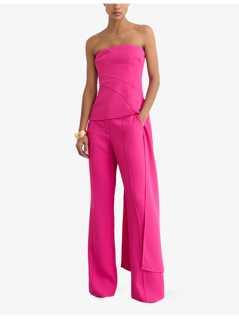 REISS Sky Drape-Detail Stretch-Woven Occasion Top outlook