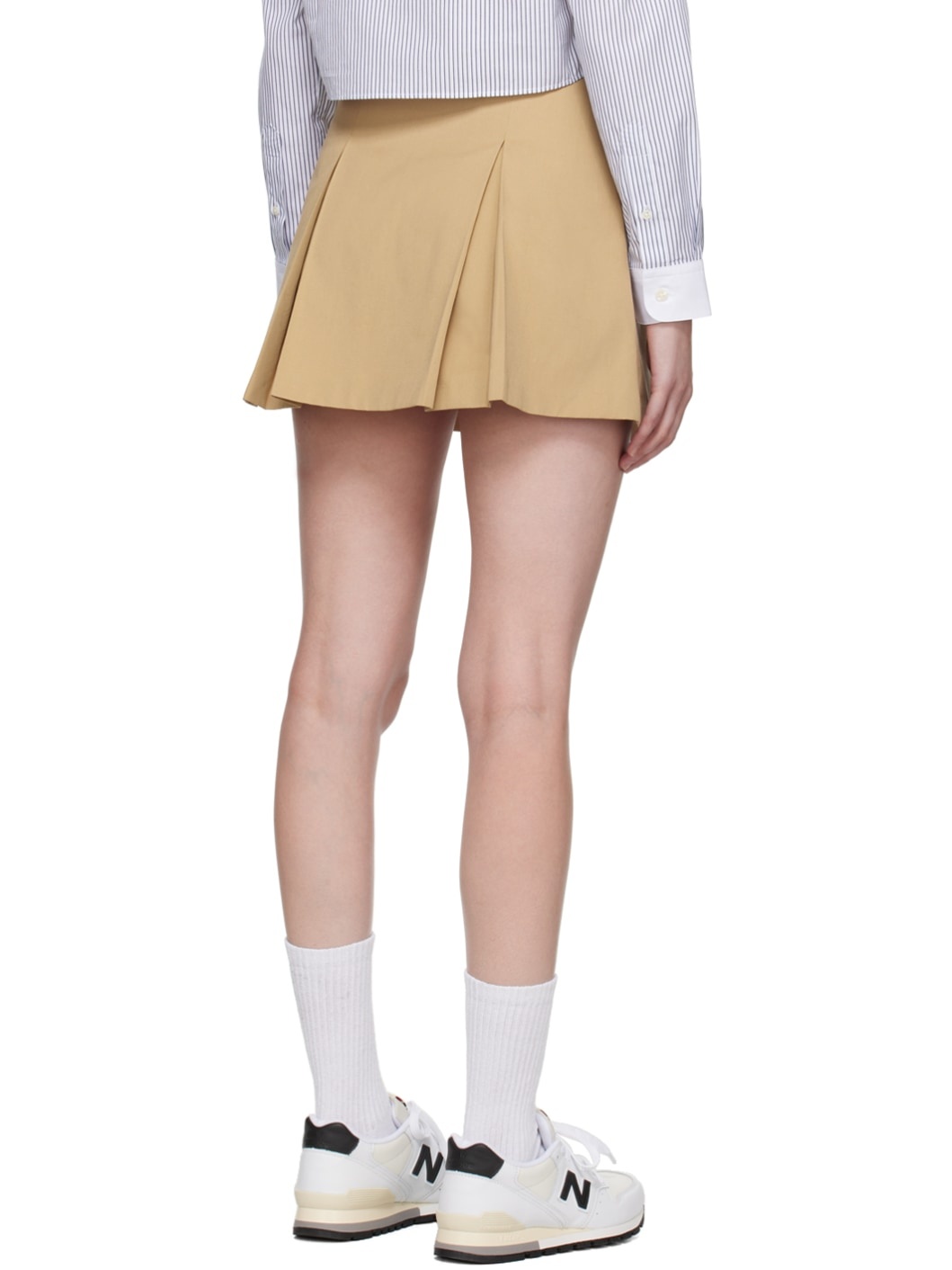 Beige Serif Miniskirt - 3
