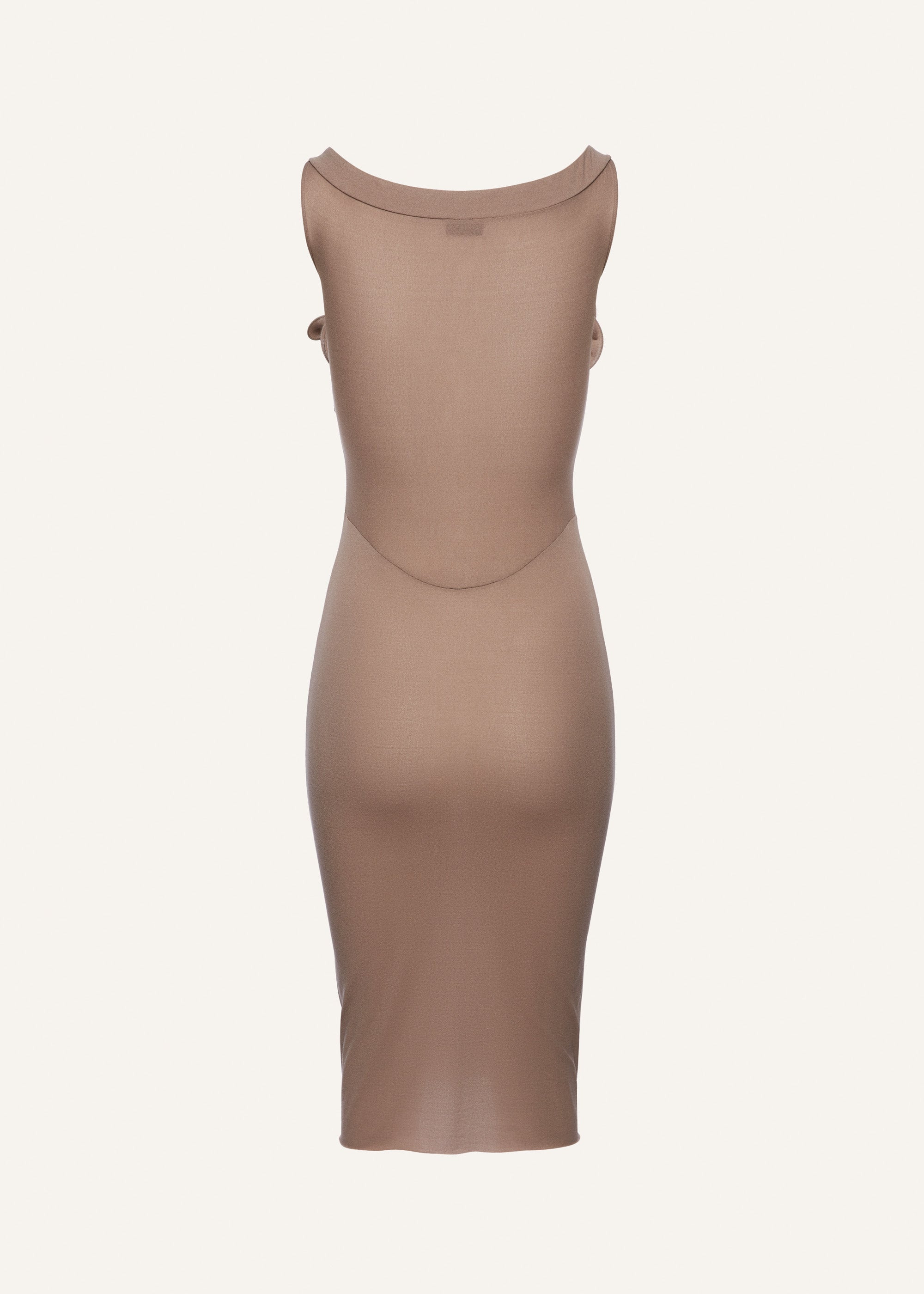 Flower bustier midi dress in beige - 2