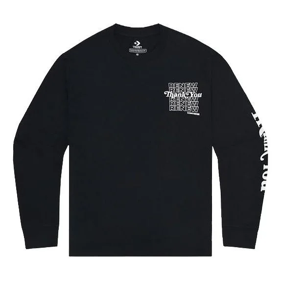 Converse Renew Thank You Long Sleeve Shirt 'Black' 10019500-A03 - 1