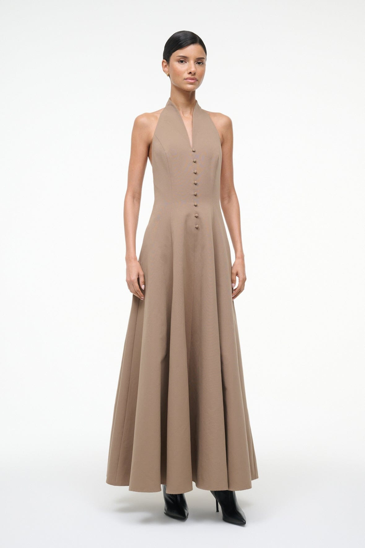 STAUD STELLA DRESS TAUPE - 6