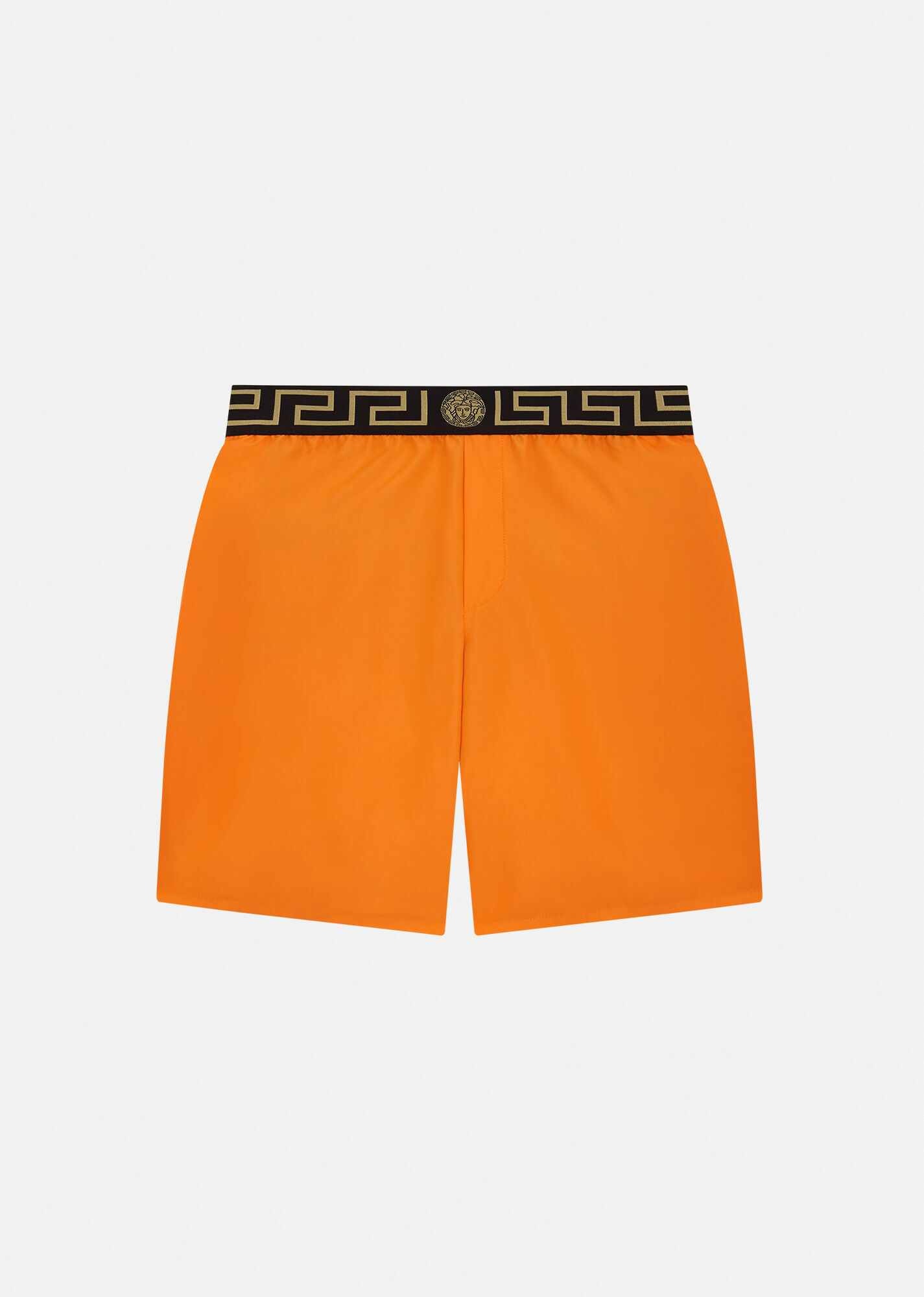 Mid-length Greca Border Swim Shorts - 1