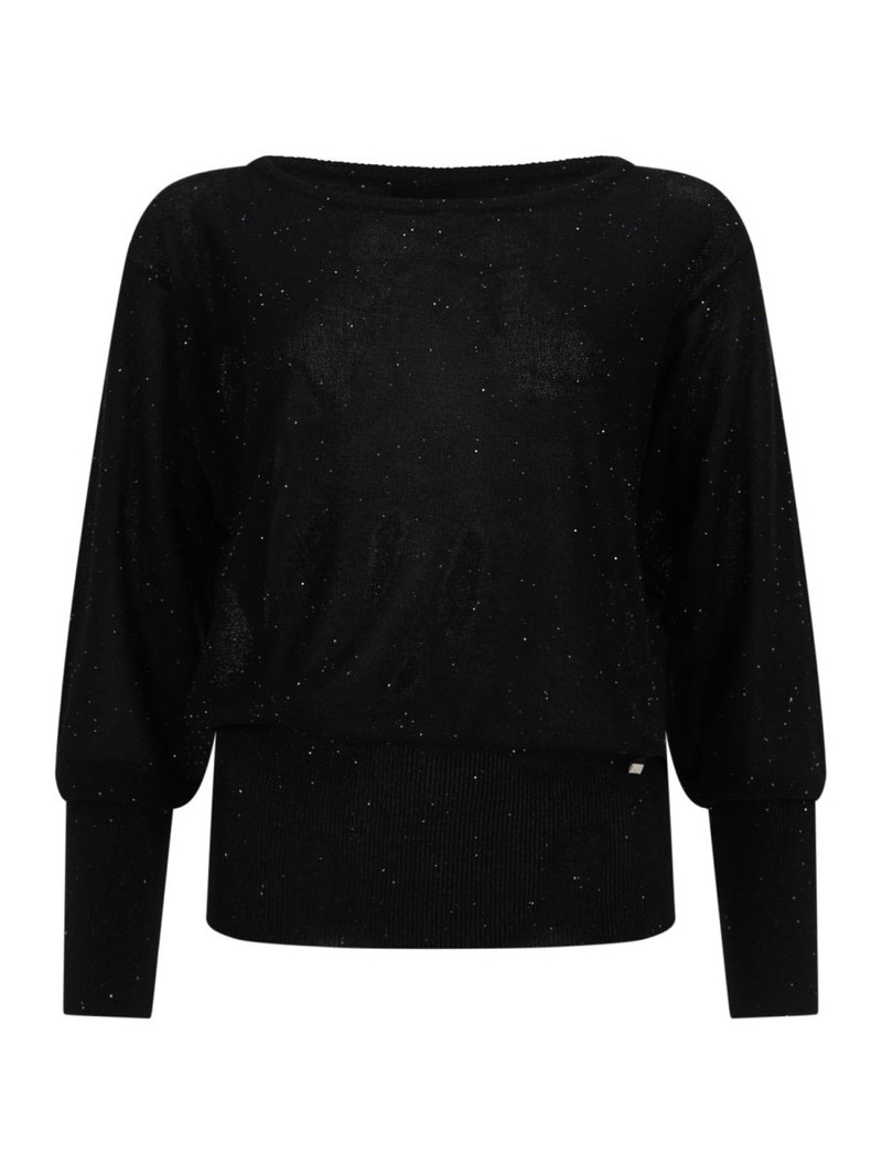 Herno Sequined Viscose Blend Sweater — Black 1