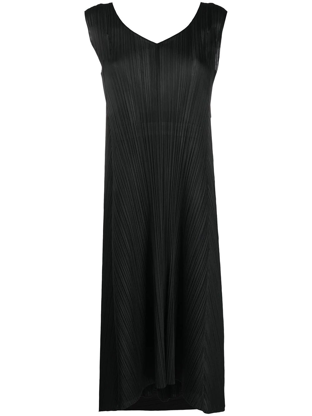 sleeveless back-tie pleated dress - 1