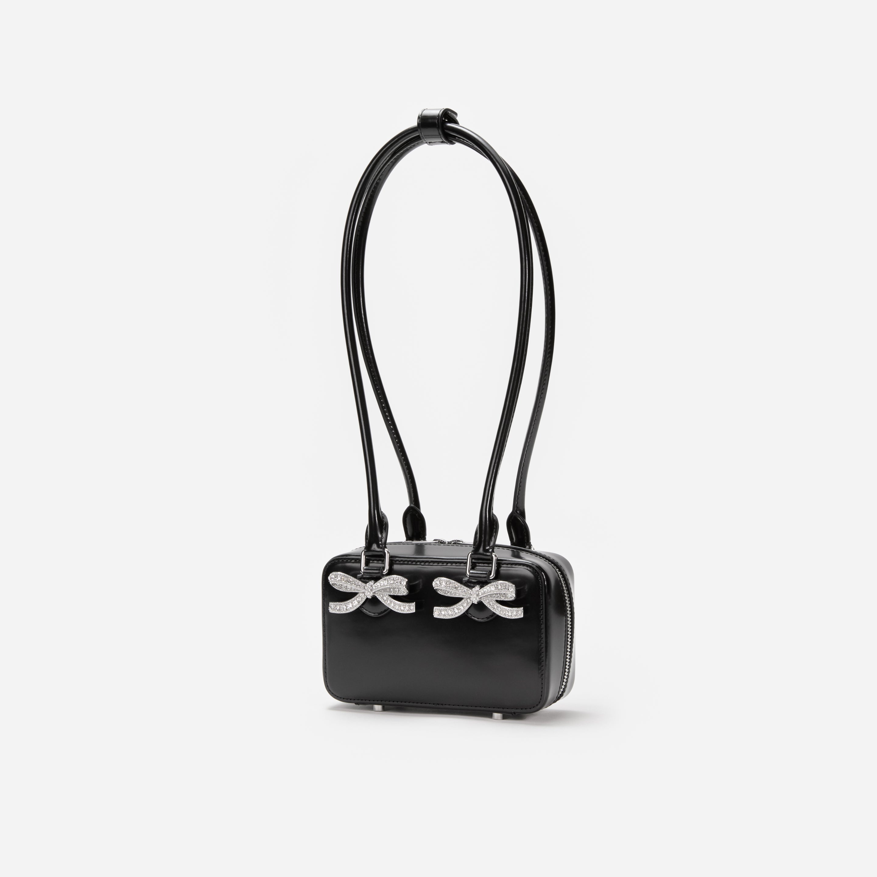 Black Leather Shoulder Bag - 2