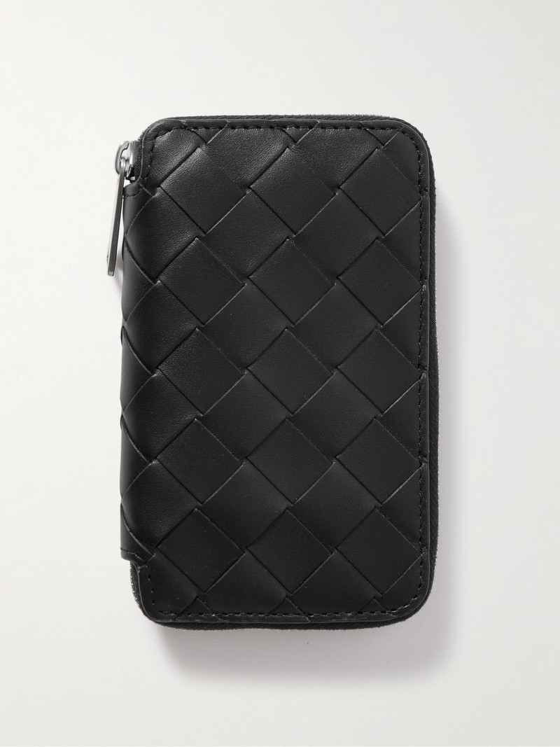 Intrecciato Leather Zip-Around Key Case 1