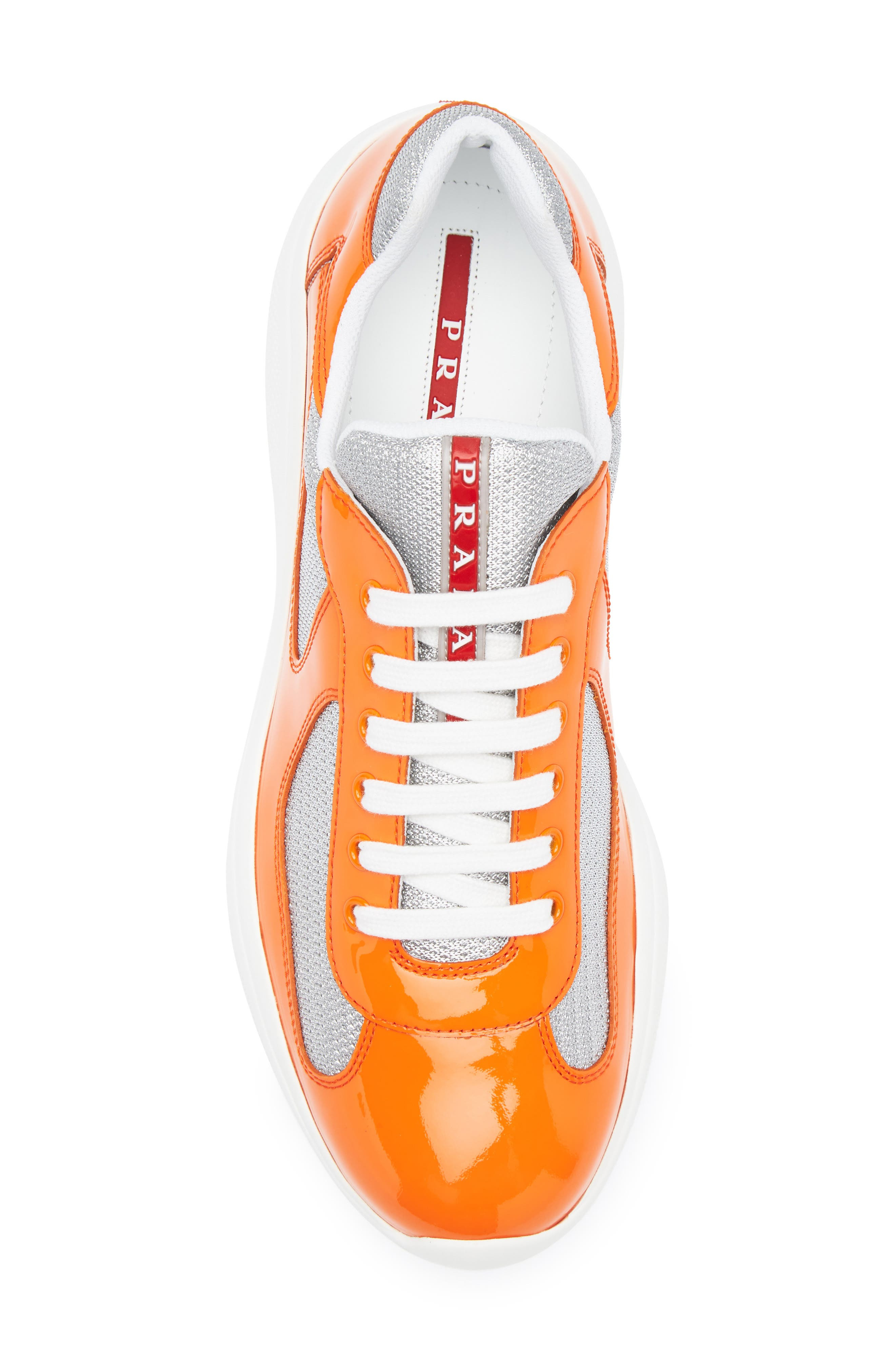 Prada America's Cup Sneaker in Papaya/Argento at Nordstrom - 5