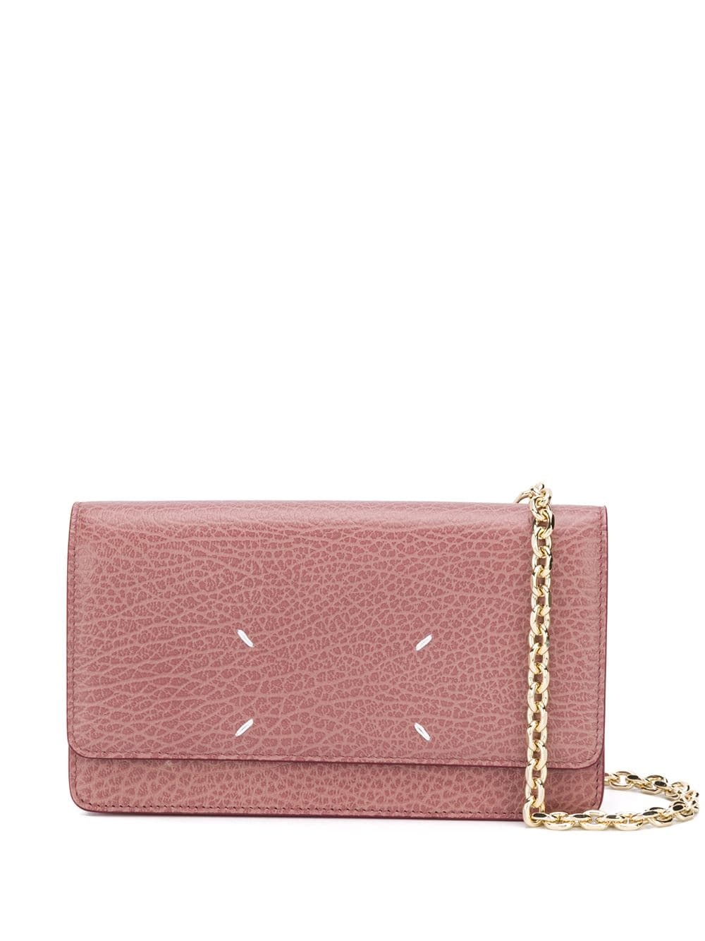 textured four-stitch shoulder bag - 1