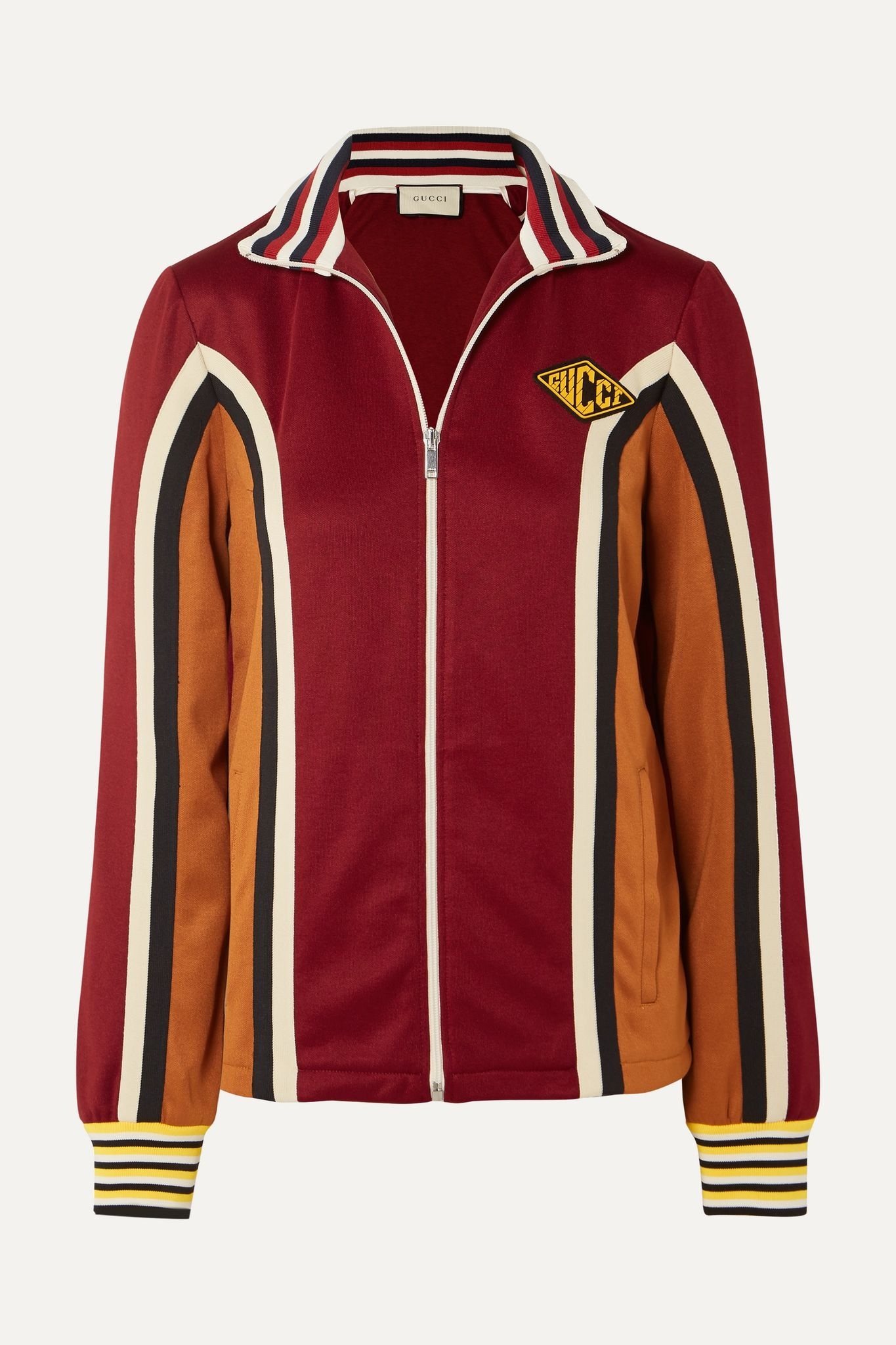 Striped stretch-jersey track jacket - 1