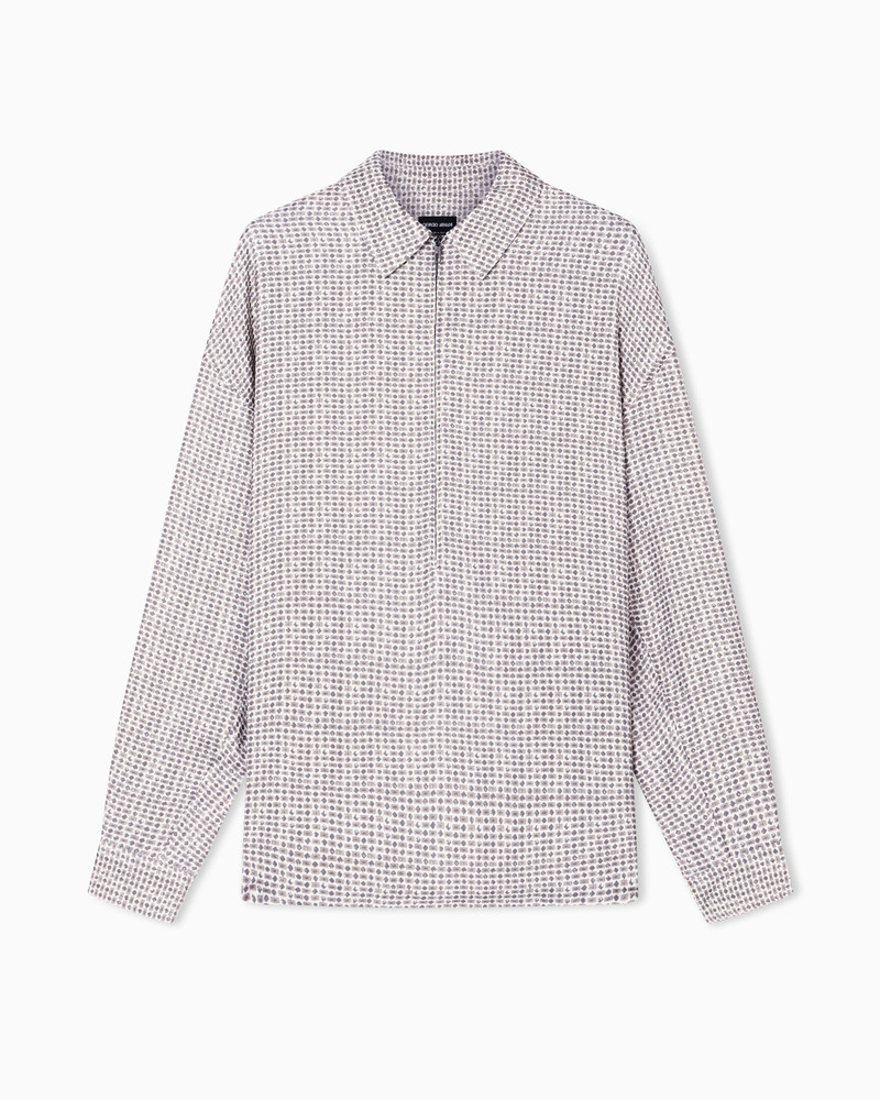 PRINTED VISCOSE CRÉPON SHIRT WITH ZIP 1