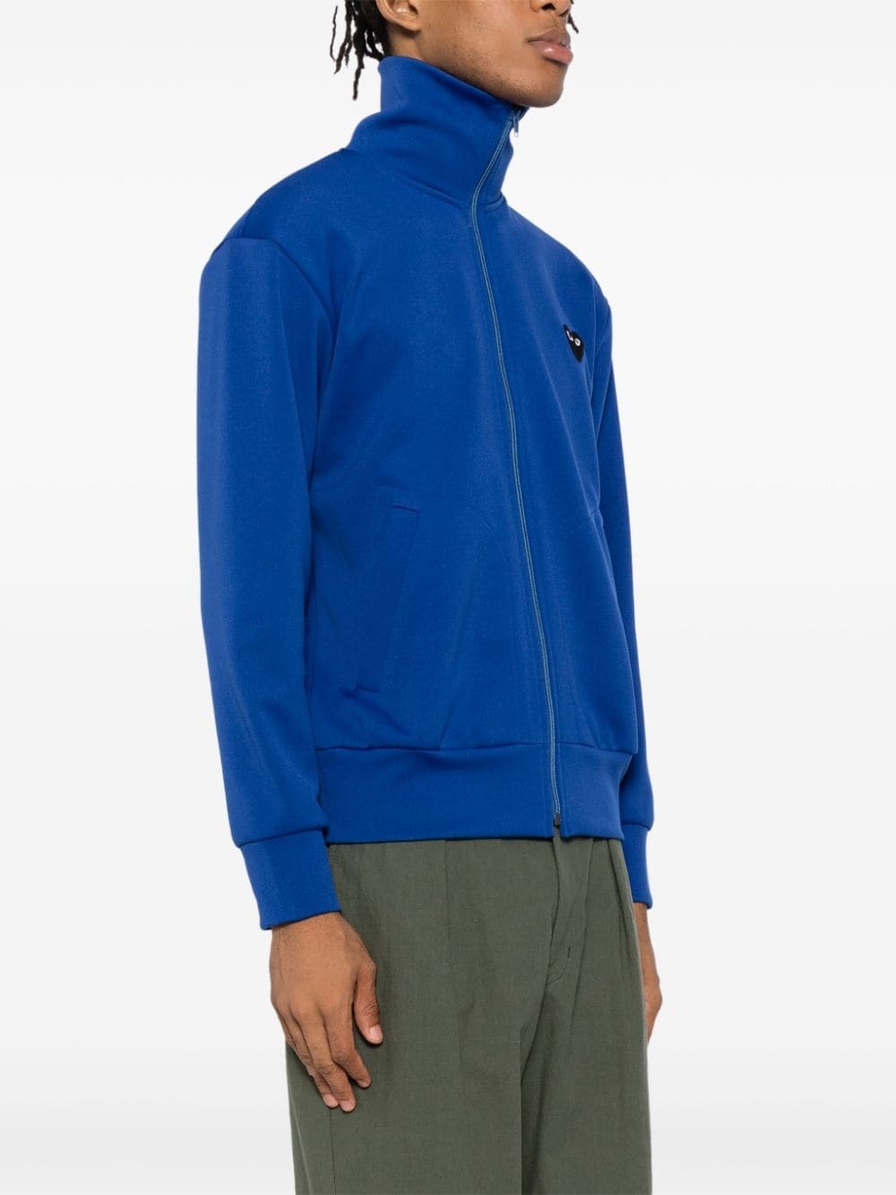 heart-print jersey track jacket - 4