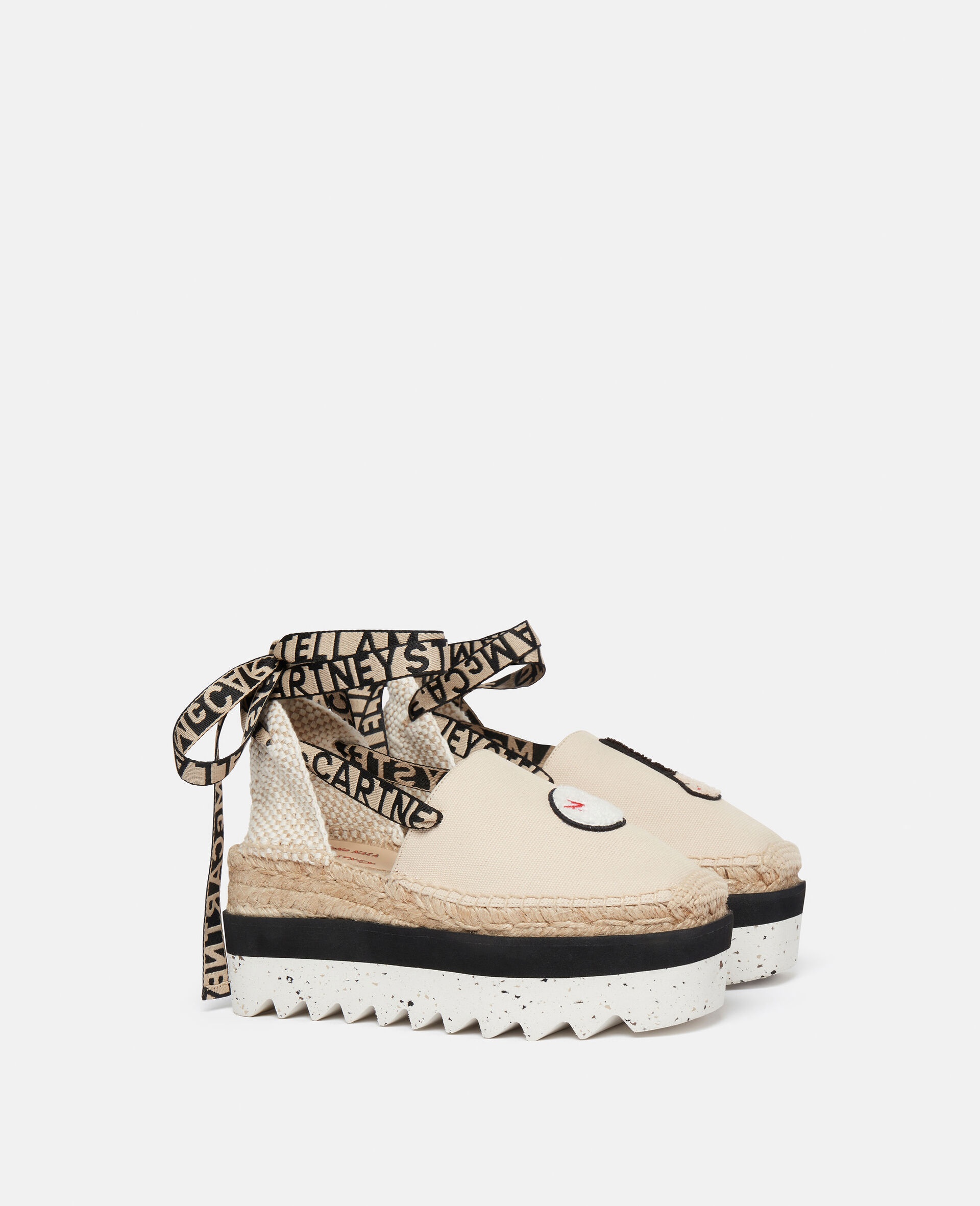 Gaia Little Black Bunny Embroidery Canvas Espadrilles - 2
