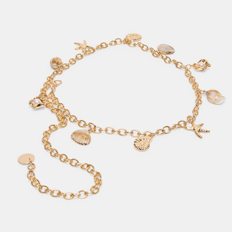 SHELL CHAIN LINK BELT GOLD 5