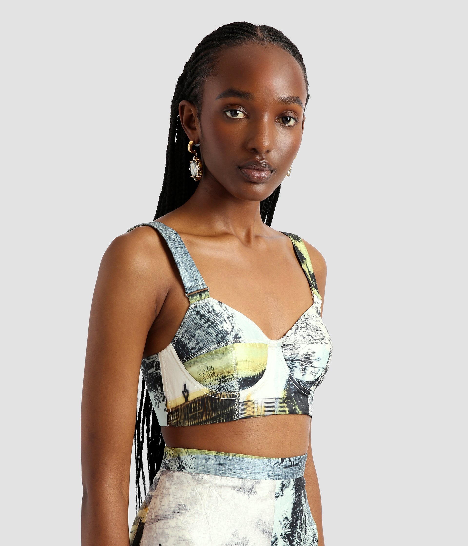 TEXTURED SATIN BRALETTE - 5