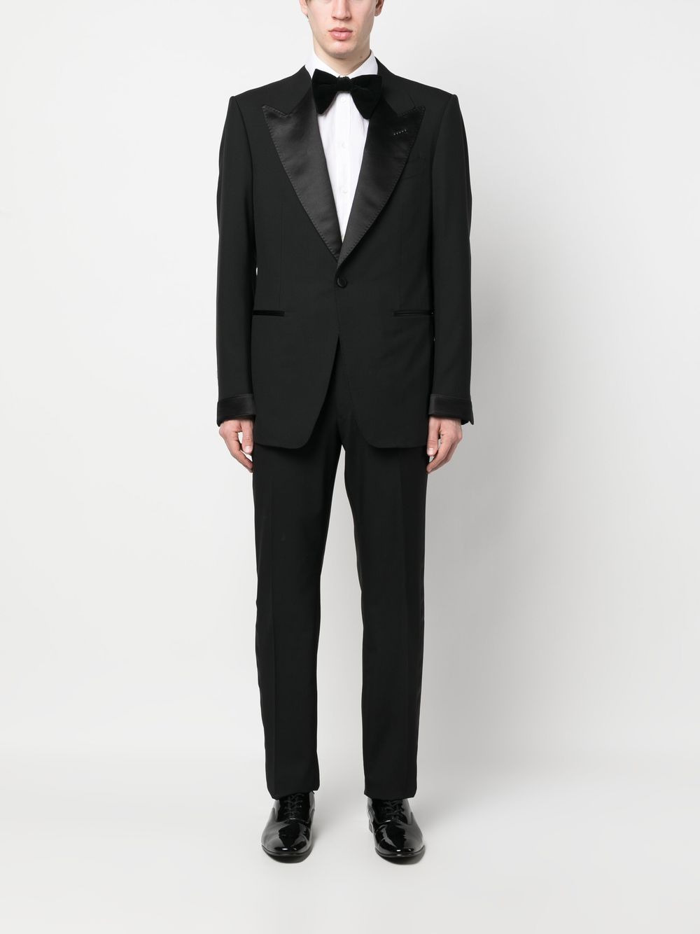 peak-lapel wool suit - 2