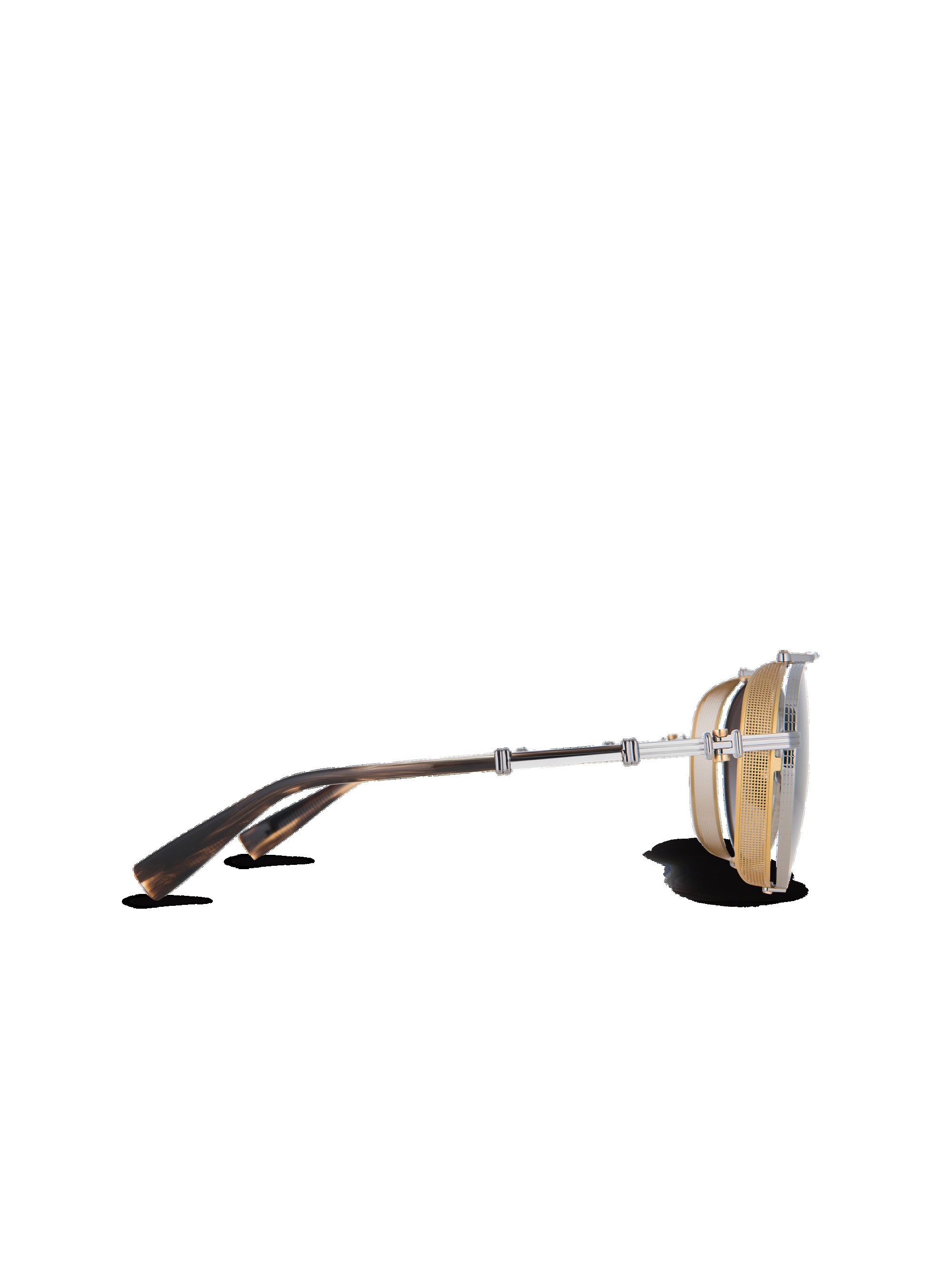 Black and gold-tone titanium Brigade-II sunglasses - 4