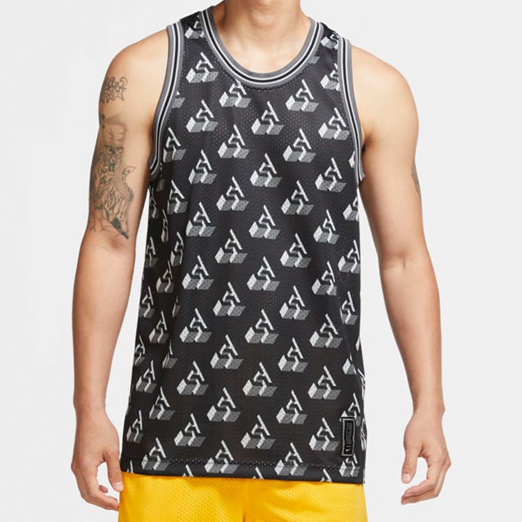 Nike Giannis Monogram Vest Asia Sizing 'Black White' CK6223-010 - 3