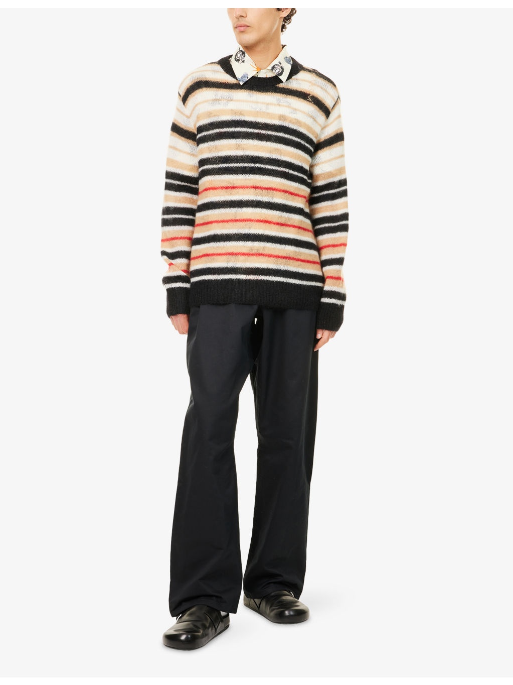 Logo-Patch Straight-Leg Cotton Trousers - 2