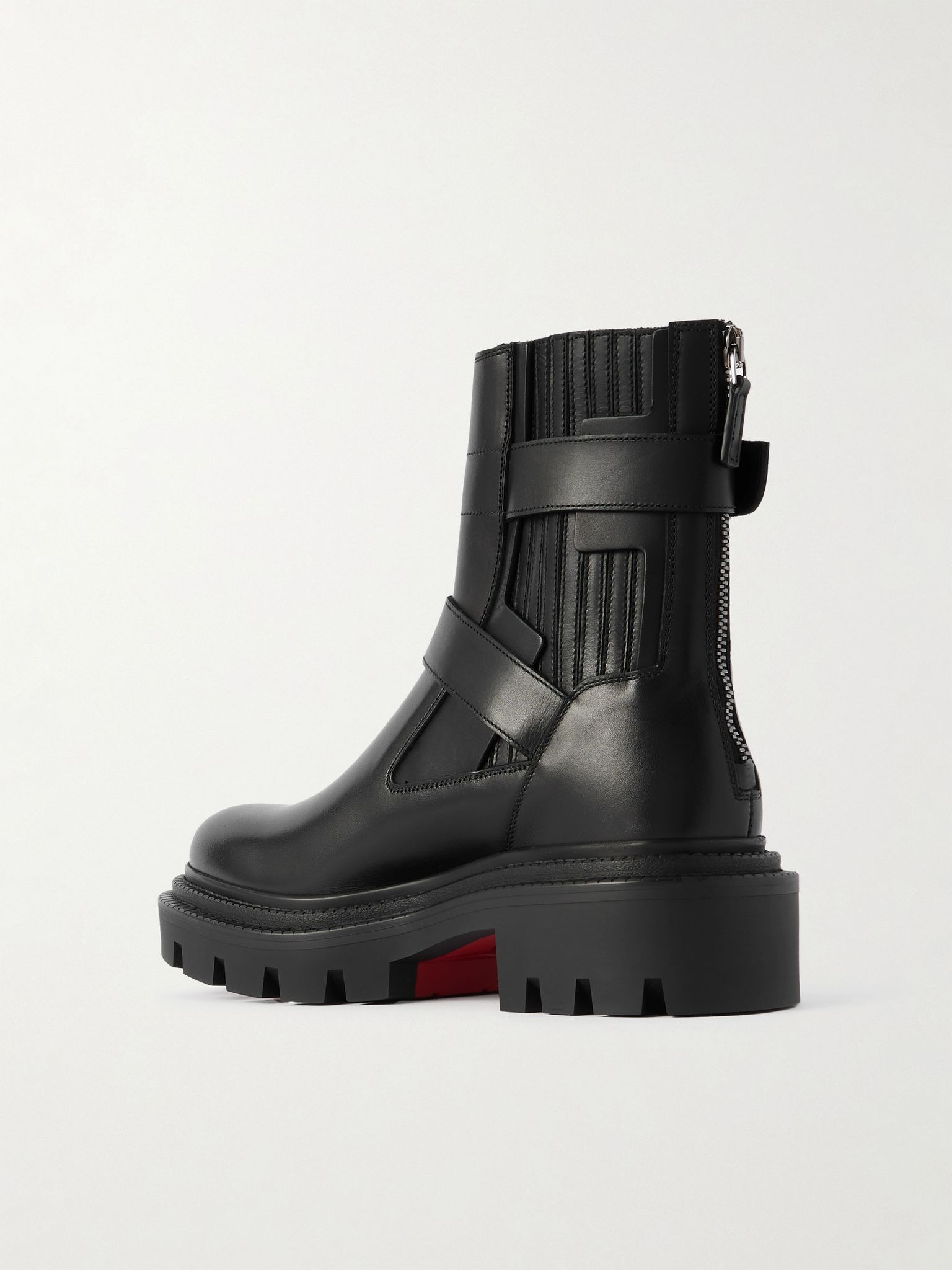 Oxybootie buckled leather ankle boots Black - 3