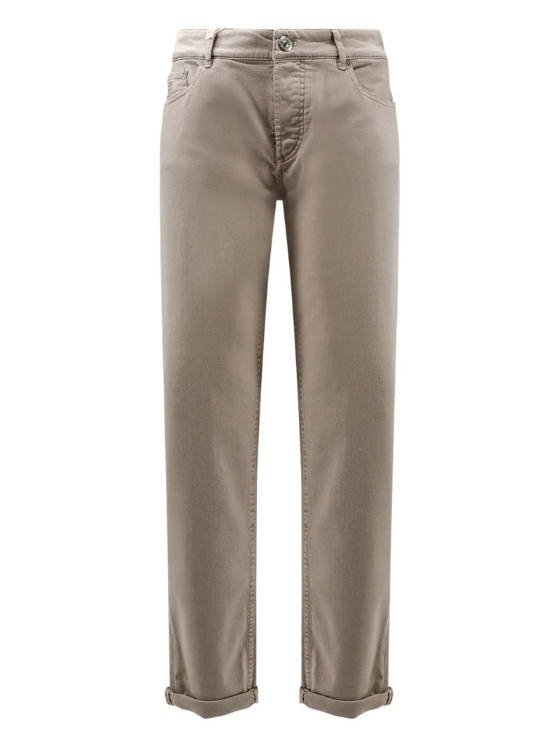 logo-embroidered five-pocket trousers 1