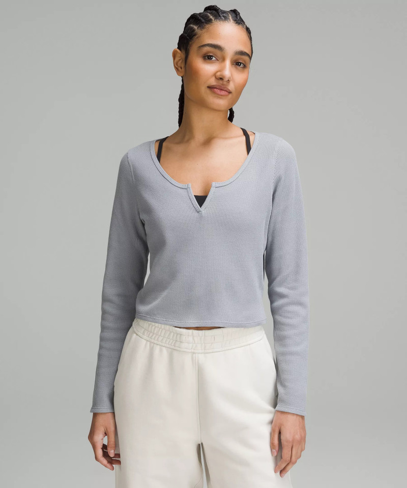 Cotton-Blend Henley Long-Sleeve Shirt 1