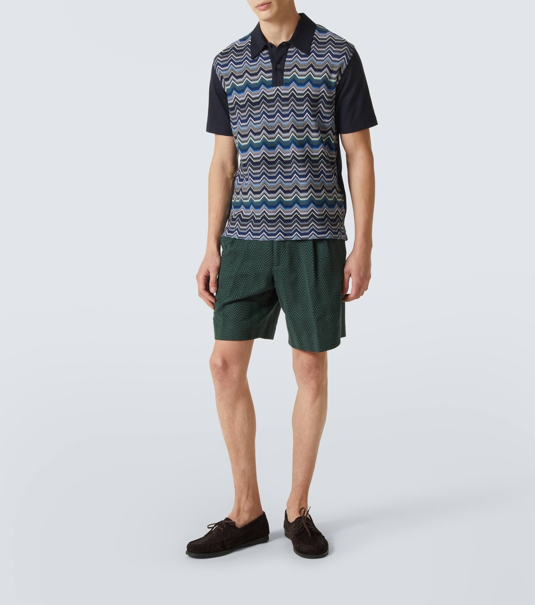 Zigzag cotton polo shirt - 2