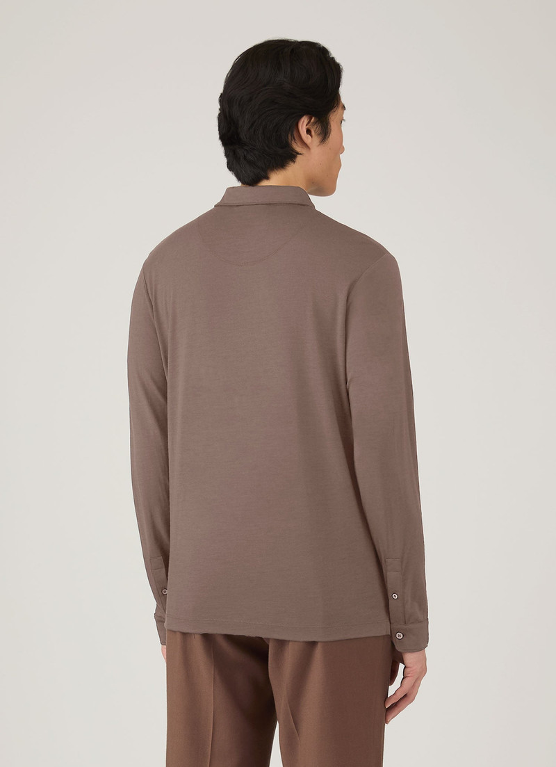 Long Sleeve Ultra‑Fine Merino Polo Shirt 5