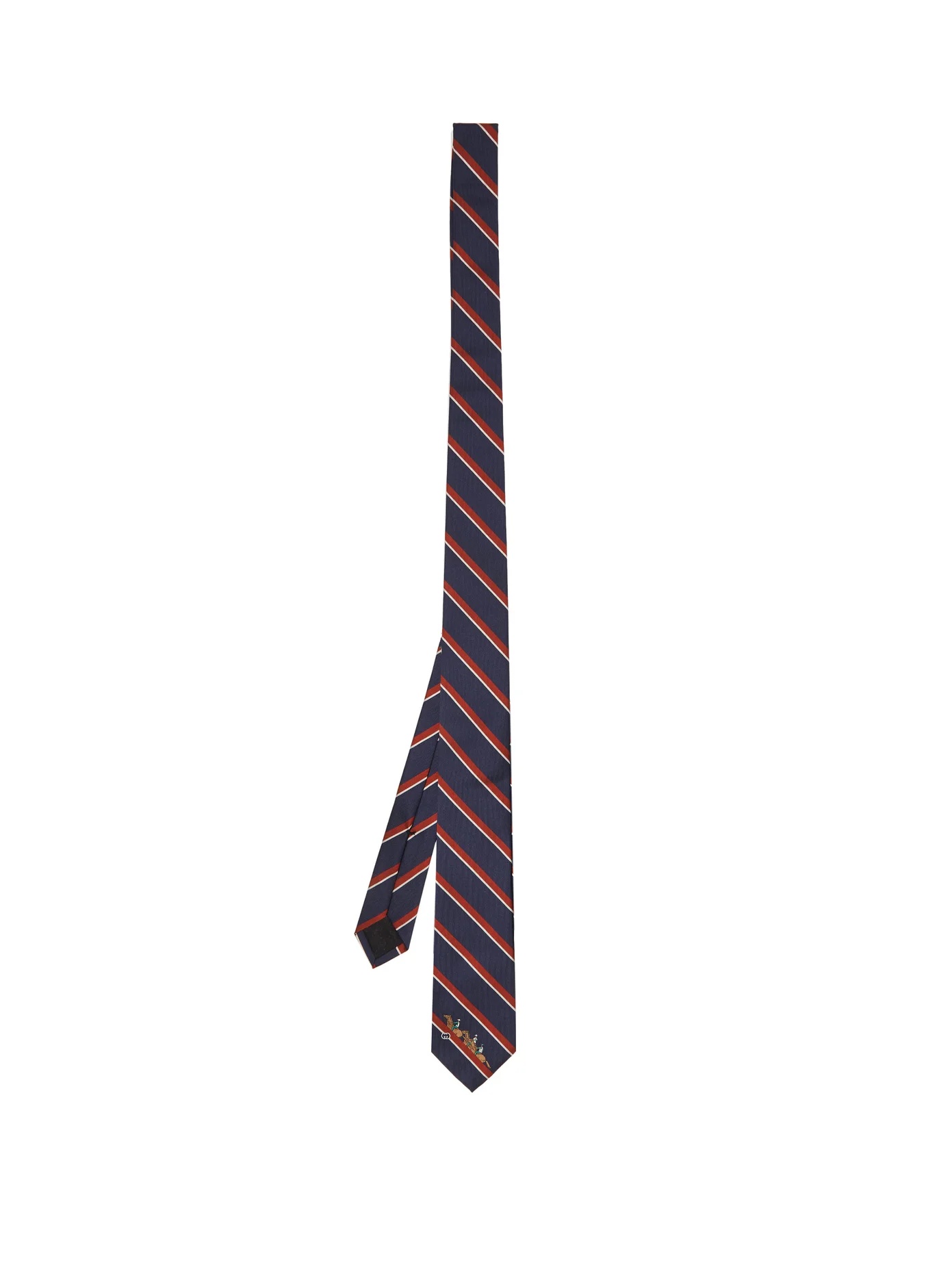 Racing horse striped-jacquard silk-twill tie - 1