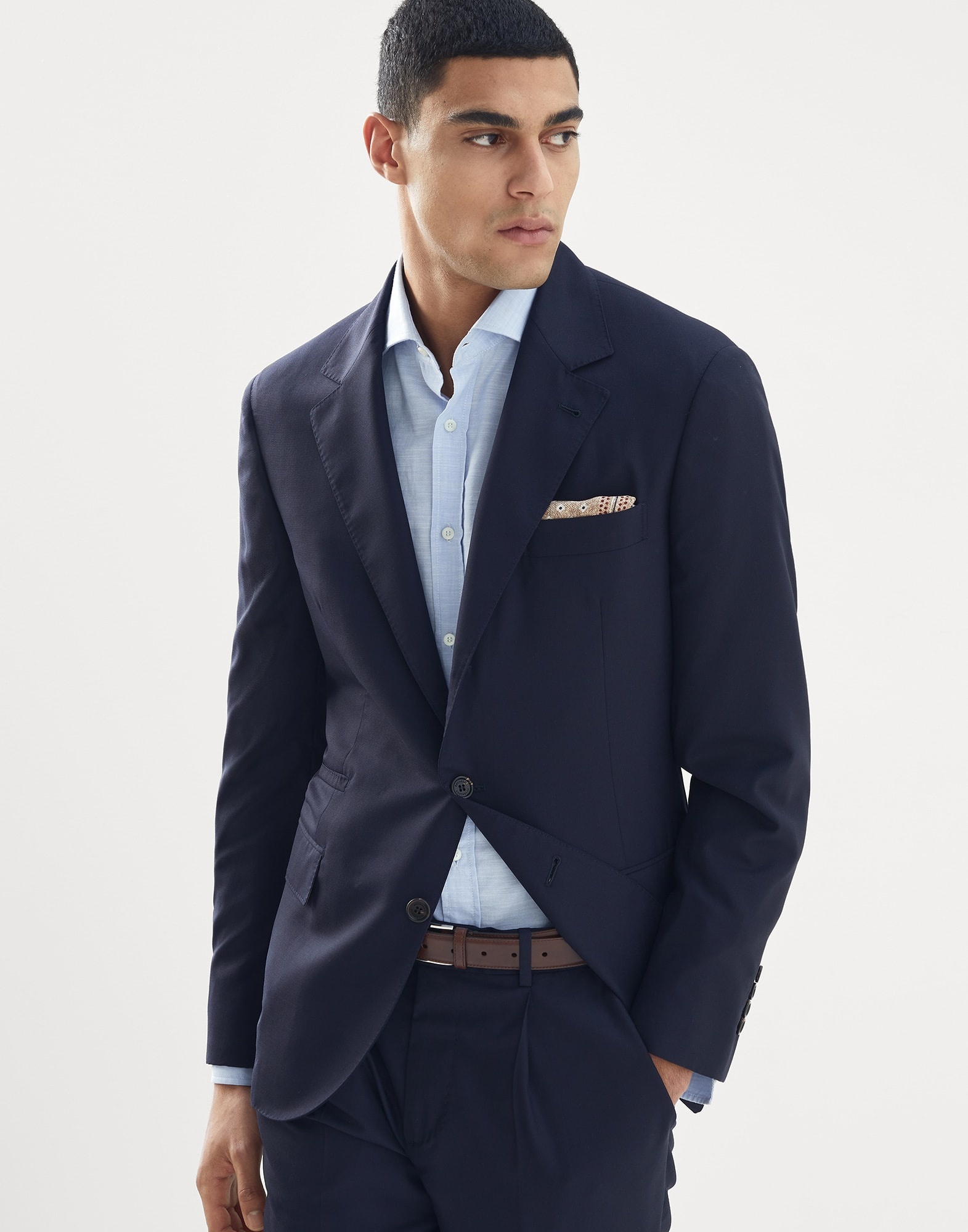 Virgin wool and silk lightweight hopsack blazer - 1