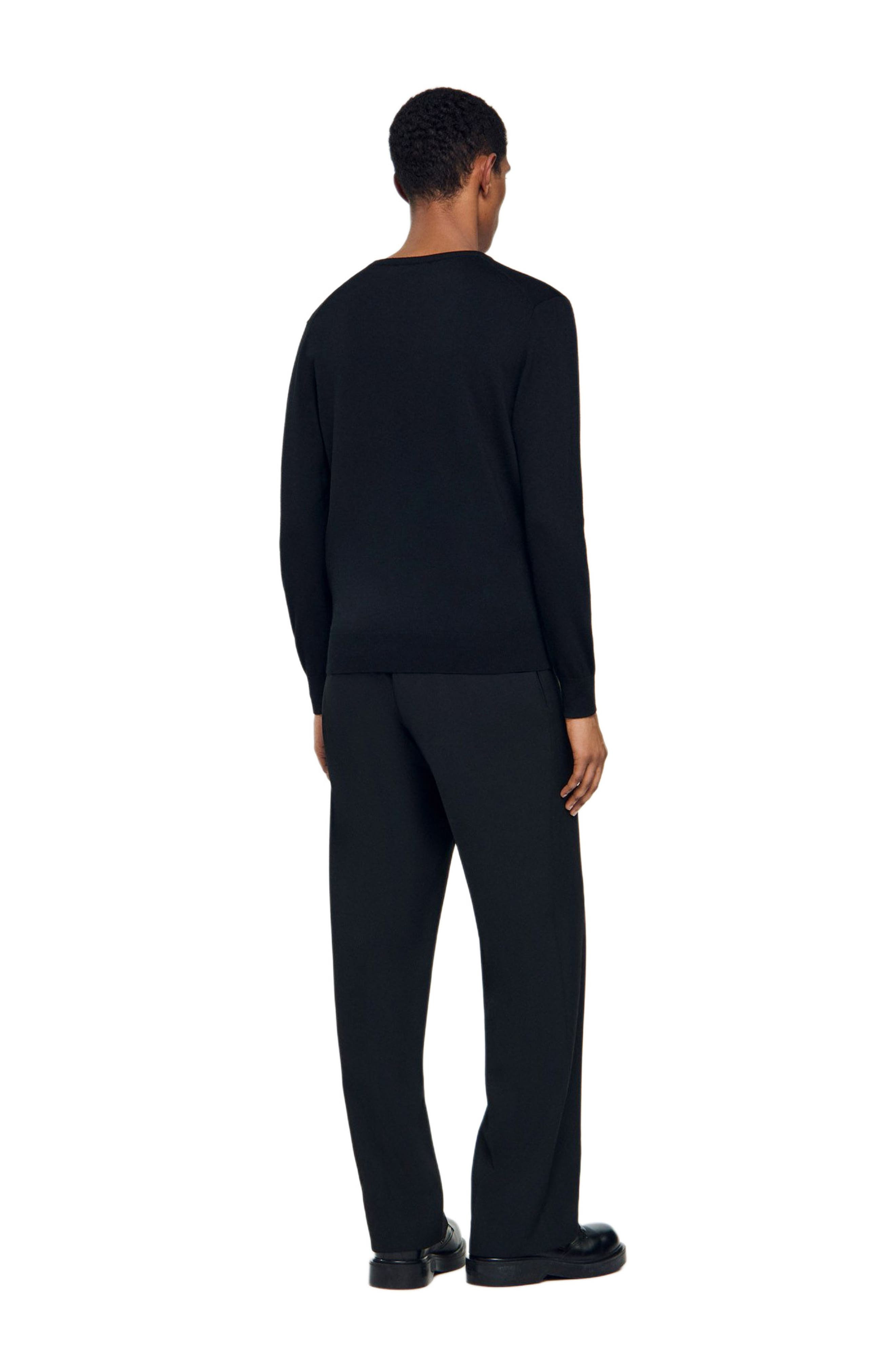 SANDRO V-neck wool sweater in Black at Nordstrom - 2