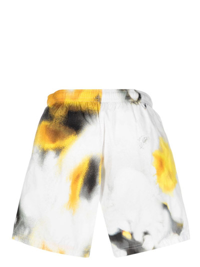 Alexander McQueen Obscured-flower-print swim shorts outlook