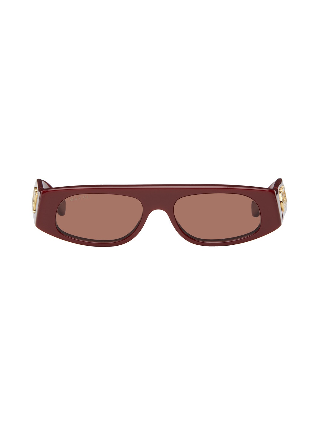 Burgundy Geometric Sunglasses - 1