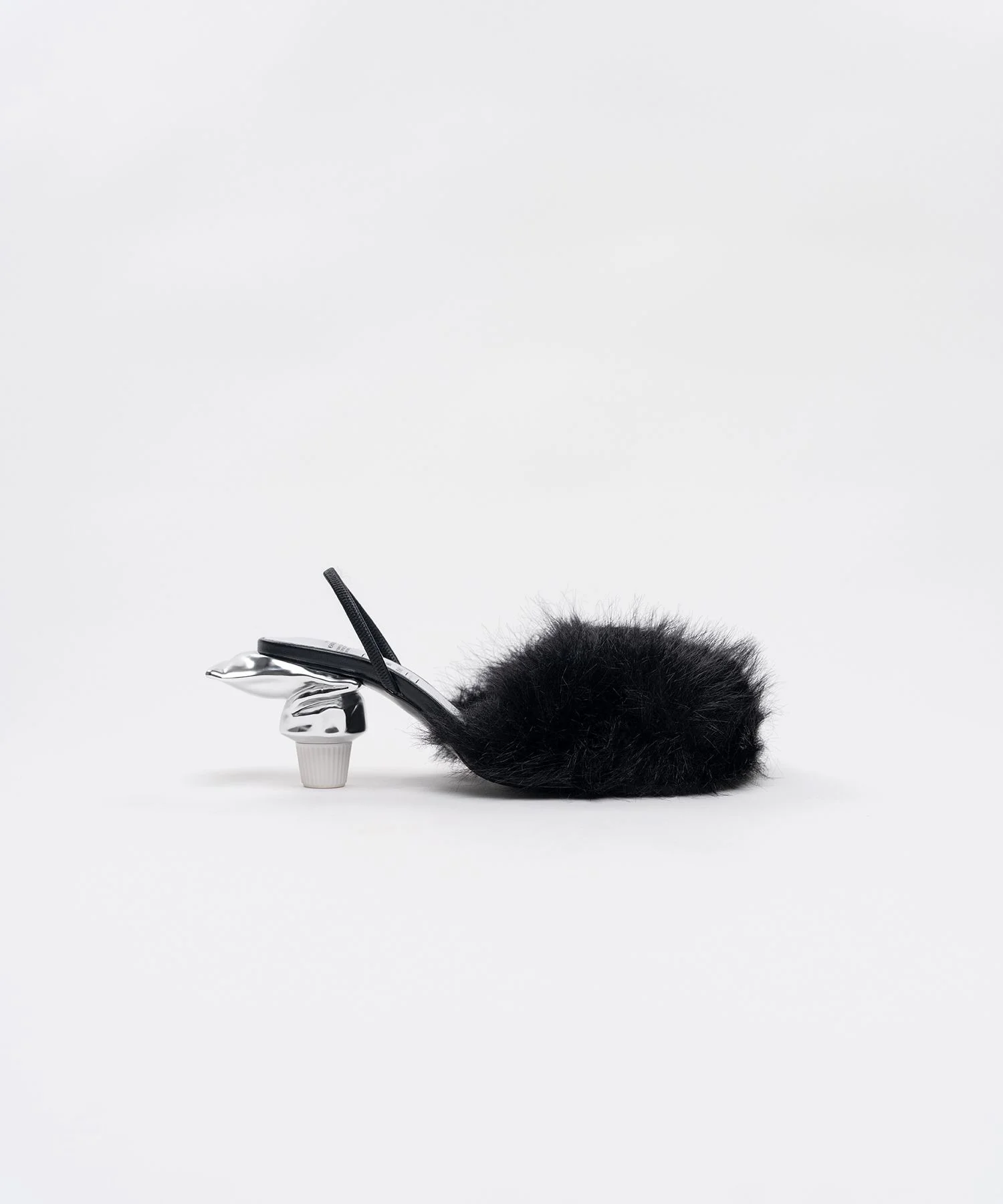 Toothpaste Heel Fur Sandals - 1