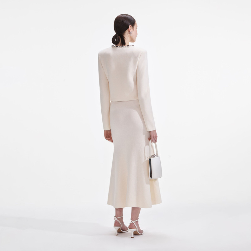 self-portrait Cream Embellished Cardigan outlook