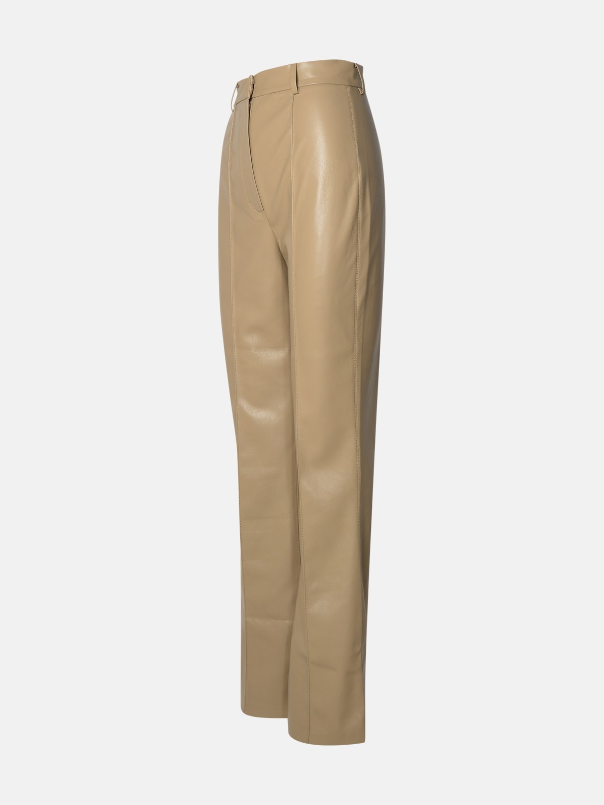 'LEENA' POLYURETHANE TAUPE PANTS - 2