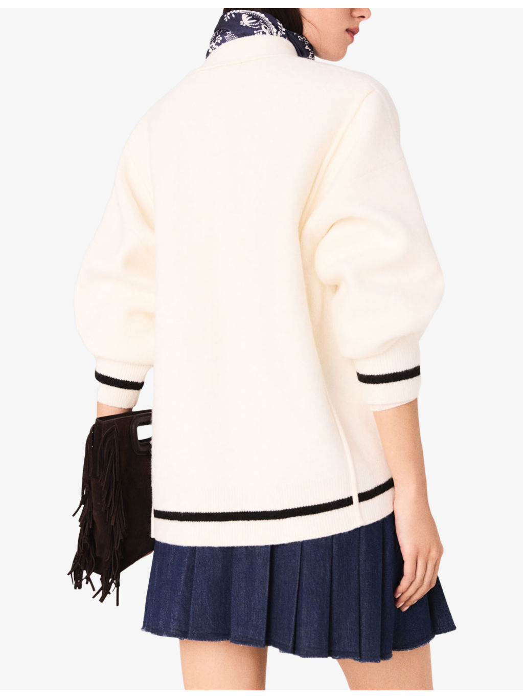Logo-Embossed Long-Sleeve Stretch-Knit Cardigan - 3
