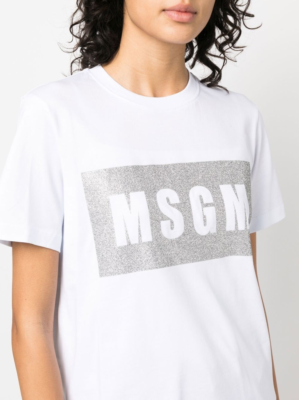 logo-print glitter T-shirt - 5