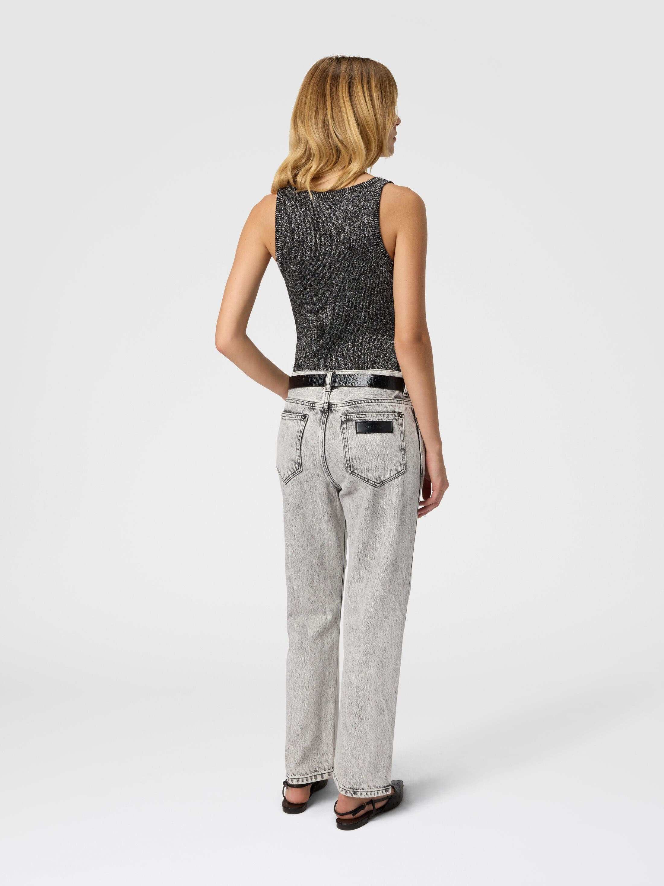 Missoni Tank Top In Viscose And Lamé Blend in Silver at Nordstrom - 3