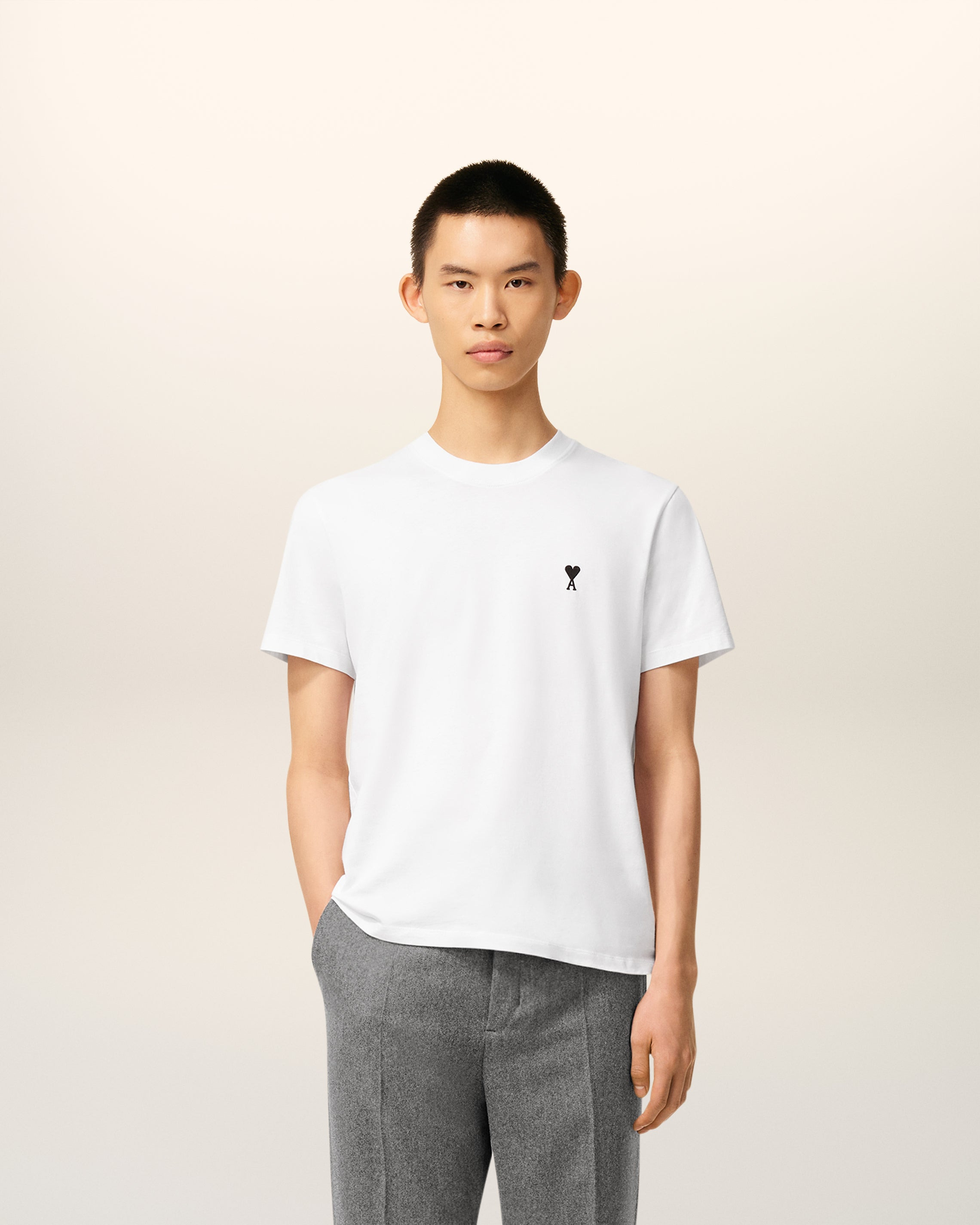 WHITE COTTON AMI DE COEUR T-SHIRT - 2